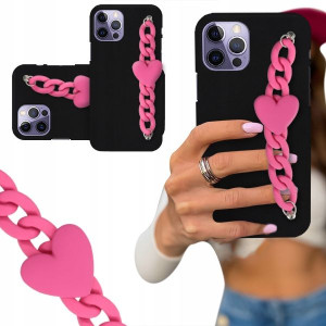 ETUI BLINK CZARNY MAT do IPHONE 14 PRO Malinowe