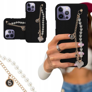 ETUI BLINK CZARNY MAT do IPHONE 14 PRO Perły Serce