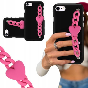 ETUI BLINK CZARNY MAT do IPHONE 8 Serce Malinowe