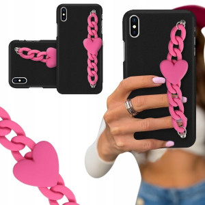 ETUI BLINK CZARNY MAT do IPHONE X Serce Malinowe