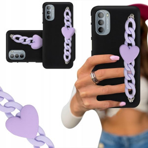 ETUI BLINK CZARNY MAT do MOTOROLA G41 4G Łańcuszek
