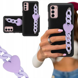 ETUI BLINK CZARNY MAT do MOTOROLA G42 Fiolet Serce