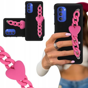 ETUI BLINK CZARNY MAT do MOTOROLA G51 5G Malinowe