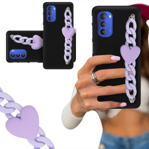 ETUI BLINK CZARNY MAT do MOTOROLA G51 5G Łańcuszek