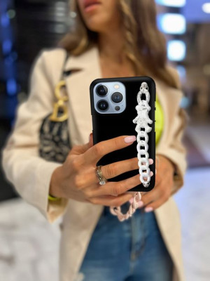 Etui Blink Czarny Mat Do Motorola G62 5g Biały Miś