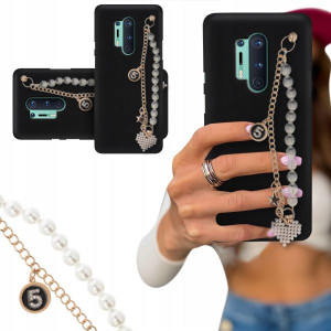 ETUI BLINK CZARNY MAT do ONEPLUS 8 PRO Perły Serce