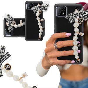 ETUI BLINK CZARNY MAT do OPPO A53 5G Perły Kokarda