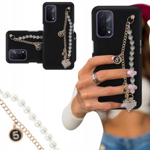 ETUI BLINK CZARNY MAT do OPPO A93 5G Perły Serce