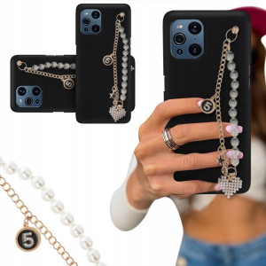 ETUI BLINK CZARNY MAT do OPPO FIND X3 Perły Serce