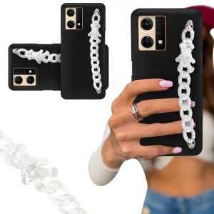 Etui Blink Czarny Mat Do Oppo Reno 7 4g Biały Miś