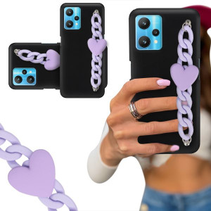 ETUI BLINK CZARNY MAT do REALME 9 5G Fiolet Serce