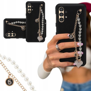 ETUI BLINK CZARNY MAT do SAMSUNG A04s Perły Serce