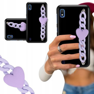 ETUI BLINK CZARNY MAT do SAMSUNG A10 Fiolet Serce