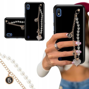 ETUI BLINK CZARNY MAT do SAMSUNG A10 Perły Serce