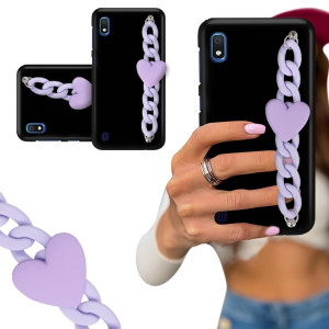 ETUI BLINK CZARNY MAT do SAMSUNG A10e Fiolet Serce