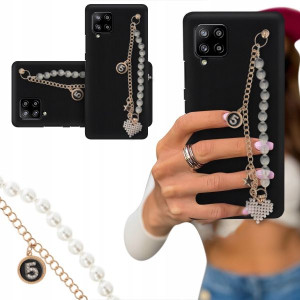 ETUI BLINK CZARNY MAT do SAMSUNG A42 Perły Serce