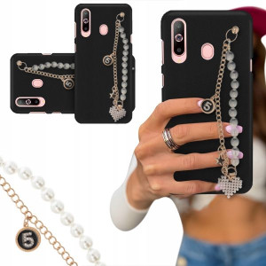 ETUI BLINK CZARNY MAT do SAMSUNG A60 Perły Serce
