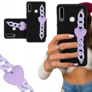 ETUI BLINK CZARNY MAT do SAMSUNG A70e Fiolet Serce