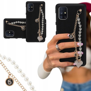ETUI BLINK CZARNY MAT do SAMSUNG M51 Perły Serce