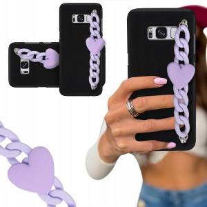 ETUI BLINK CZARNY MAT do SAMSUNG S8 Fiolet Serce
