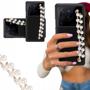 ETUI BLINK CZARNY MAT do VIVO X80 PRO Białe Perły