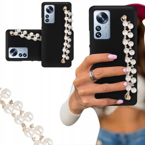 ETUI BLINK CZARNY MAT do XIAOMI 12 PRO Białe Perły