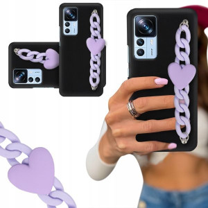 ETUI BLINK CZARNY MAT do XIAOMI 12T Fiolet Serce