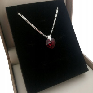 Srebrny Naszyjnik Swarovski Serce Prezent Dla Mamy