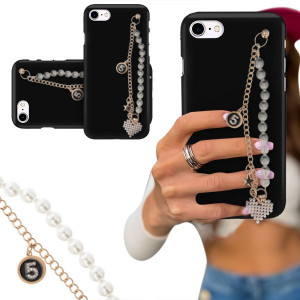 ETUI BLINK CZARNY MATOWY do IPHONE 8 Perły Serce