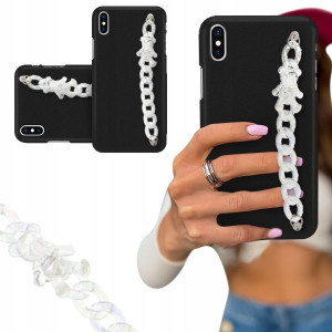 ETUI BLINK CZARNY MATOWY do IPHONE X Łańcuszek Miś