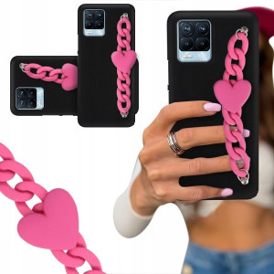 ETUI BLINK CZARNY MATOWY do REALME 8 PRO Malinowe