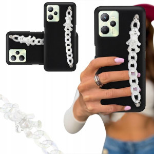 Etui Blink Czarny Matowy Do Realme C35 Biały Miś