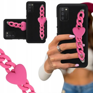 ETUI BLINK CZARNY MATOWY do SAMSUNG A03s Malinowe