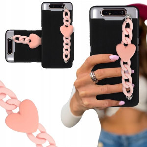 ETUI BLINK CZARNY MATOWY do SAMSUNG A80 Łańcuszek