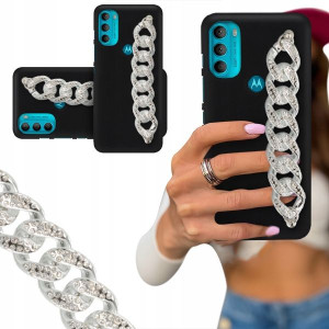 ETUI BLINK MAT do MOTOROLA G71 5G Łańcuch Silver