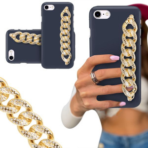 ETUI BLINK MAT GRANAT do IPHONE SE3 Złoty Łańcuch