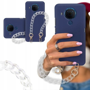 ETUI BLINK MAT GRANAT do NOKIA 5.4 Biały Łańcuszek