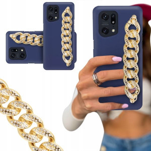 Etui Blink Mat Granat Do Oppo Find X5 Pro Łańcuch