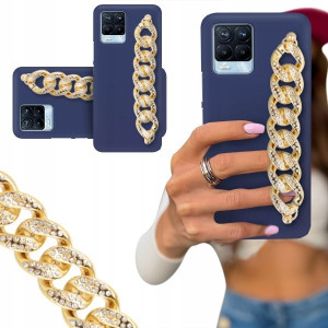ETUI BLINK MAT GRANAT do REALME 8 Łańcuch Cyrkonie