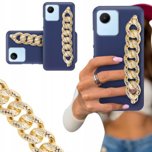 ETUI BLINK MAT GRANAT do REALME C30 Złoty Łańcuch