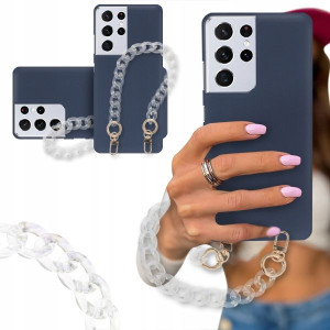 Etui Blink Mat Granat Do Samsung S21 Ultra Łańcuch
