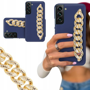 Etui Blink Mat Granat Do Samsung S22 Plus Łańcuch