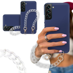 Etui Blink Mat Granat Do Samsung S22 Plus Łańcuch