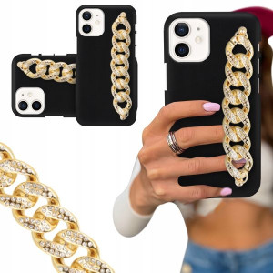 ETUI BLINK MATOWY do IPHONE 12 MINI Łańcuch Złoty
