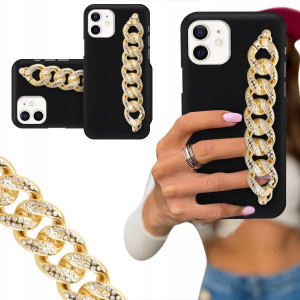 ETUI BLINK MATOWY do IPHONE 12 PRO Łańcuch Złoty