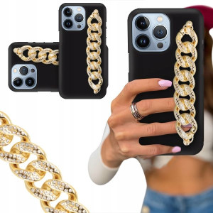 ETUI BLINK MATOWY do IPHONE 13 PRO Łańcuch Złoty