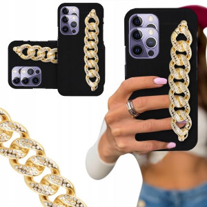 ETUI BLINK MATOWY do IPHONE 14 PRO Łańcuch Złoty