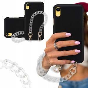 ETUI BLINK MATOWY do IPHONE XR Złote Karabińczyki