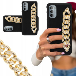 ETUI BLINK MATOWY do MOTOROLA G41 4G Łańcuch Złoty
