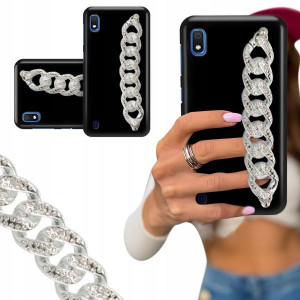 ETUI BLINK MATOWY do SAMSUNG A10 Łańcuch Silver